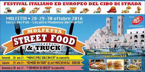 ''Molfetta street food & truck'': prima edizione del festival del cibo di strada 