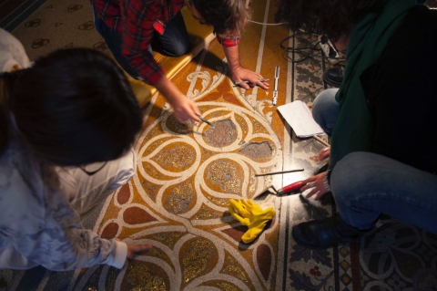 Bari, Palazzo Fizzarotti: il pavimento del Salone Trecentesco � finalmente restaurato