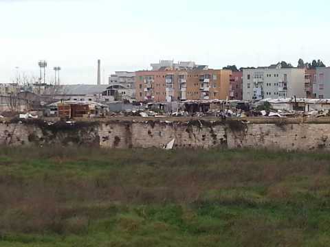 Bari, il campo rom del canalone: tra case di cartone, roulotte e rifiuti