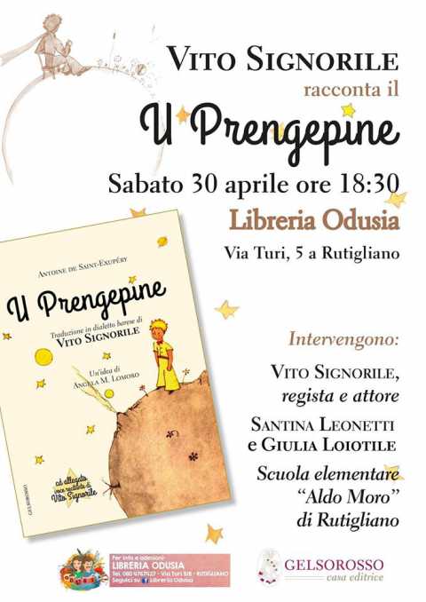 Rutigliano, Vito Signorile presenta ''U prengepine'' alla libreria Odusia