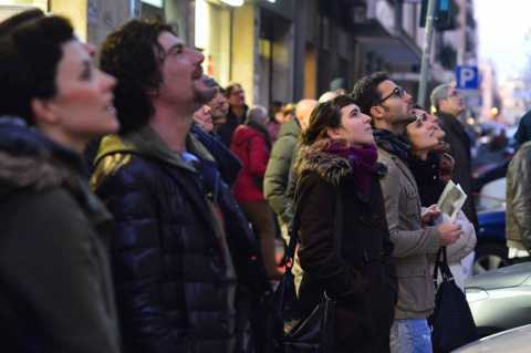Bari, concerto degli MCCS da un balcone di Palazzo Zeuli