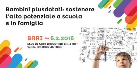 Bari, convegno sui bambini plusdotati nella sede di Confindustria