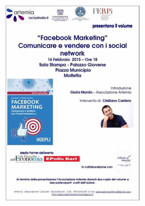 Molfetta, Cristiano Carriero e Luca Conti presentano ''Facebook marketing''