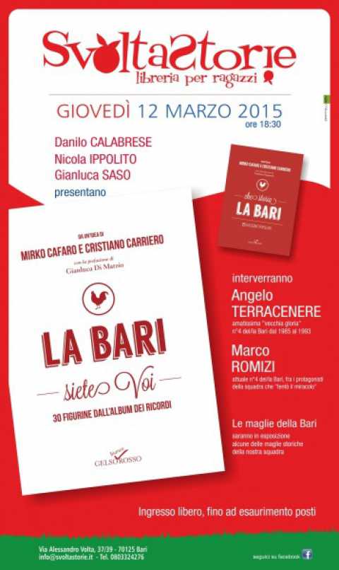 Bari, presentazione di ''La Bari siete voi'' alla libreria Svoltastorie
