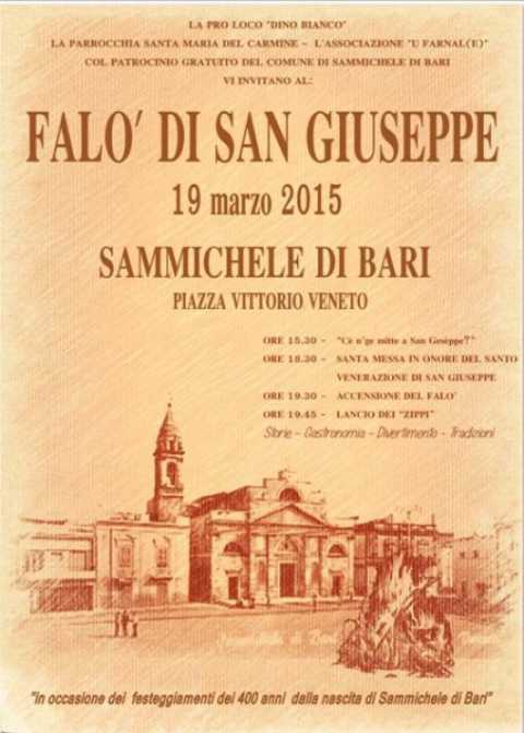 Sammichele, fal di San Giuseppe in piazza Vittorio Veneto