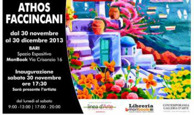 Bari, Athos Faccincani in mostra alla libreria MonBook
