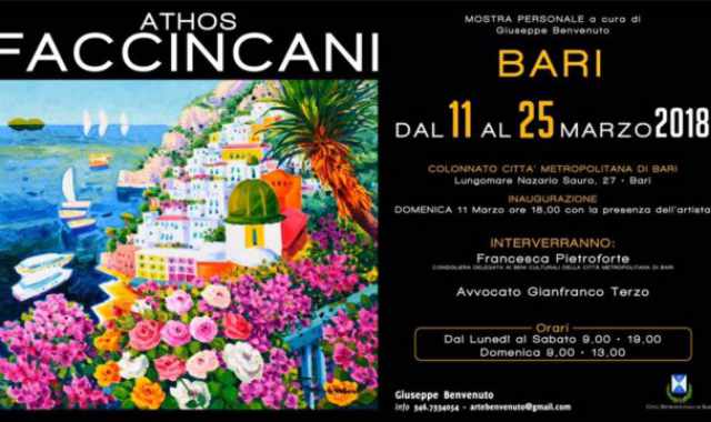 Bari, nel Colonnato della citt� personale del pittore Athos Faccincani