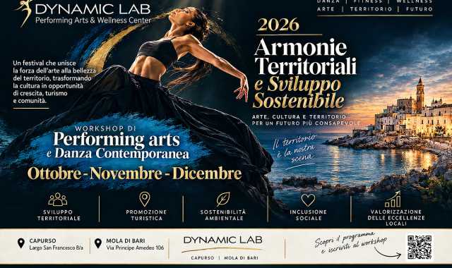 Al via l'edizione del Performing Arts Festival ''Armonie Territoriali e Sviluppo sostenibile''