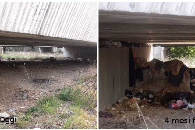 La casa sotto il ponte di via Caldarola non c'� pi�: sgomberata dai vigili