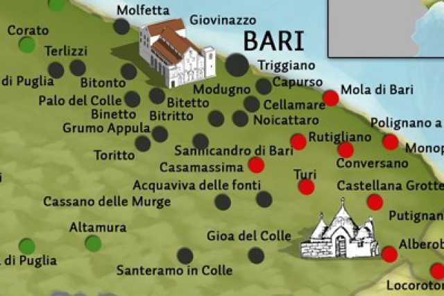 Dall'orso di Capurso alla collana persa a Gioia: come sono nati i nomi dei paesi in provincia di Bari