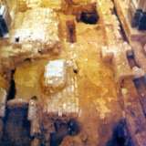 Una rara immagine del pavimento della chiesa bizantina rinvenuto negli scavi della chiesa Santa Maria del Monte Carmelo