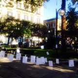 Piazza Umberto riempita di poesie