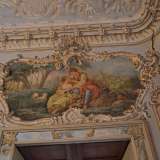 Particolare del salone rococ� che si ispira al Petit Trianon di Versailles con pastori e pastorelle