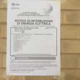 Il volantino dell'Enel che avvisava dell'interruzione di energia elettrica, ma non per l'area in cui � ubicata la Posta di Santo Spirito