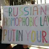 il cartellone di protesta contro putin