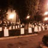 Piazza Umberto riempita di poesie