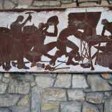 Il medesimo tema � stato ripreso nei tre pannelli di graffiti realizzati nello stesso periodo, ora conservati nel Museo del Cinema