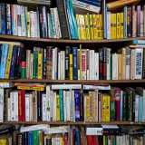 Ad attorniarli vi � uno scaffale pieno zeppo di libri di ogni genere: religione, matematica, letteratura, favole. �Costano tutti 1 euro, una fesseria � ci dice  �. � uno dei prodotti che la gente acquista di pi�. Li comprano per rifarsi la libreria�