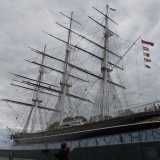 Il Cutty Sark,un veliero inglese un tempo adibito al trasporto del t�, esposto ora a Greenwich