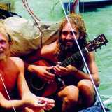 Marco Amoretti e Marco De Candia in partenza sulla loro automare per la traversata dell'Oceano Atlantico nel 1999