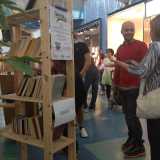 Alcuni scaffali del progetto Giraillibro portati al centro commerciale di Triggiano