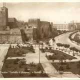 Immagine d'epoca del giardino della banchina, oggi parcheggio