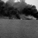 Vista del Nuovo Molo Foraneo del porto di Bari, la mattina del 3 dicembre 1943, il giorno dopo il raid tedesco