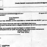 La mail di rinvio della documentazione all'assessorato in data 2 settembre 2014