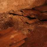Su lato destro � ben visibile la vasca che conteneva le spoglie delle monache: � larga circa un metro e mezzo ed � ricoperta da uno spesso strato di detriti e lastre di legno. Parliamo al passato perch� le salme non si trovano pi� in questo posto: sono state infatti rimosse, anche se non si sa n� quando e nemmeno dove siano state portate
