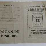 Uno strillo di sala del Teatro Sociale che annunciava l'esibizione del grande musicista Arturo Toscanini 