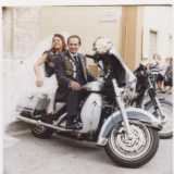 Angelo Losacco e sua moglie Annmaria, matrimonio in moto