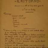 Il frontespizio manoscritto del dramma Il ritorno scritto da Niccol� de Bellis ad Acquaviva delle Fonti
