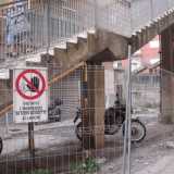 Il cantiere - visto da destra: parcheggio moto