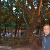 L'angolo pi� bello del parco: il salotto. Nella foto Lorenzo Scarcelli, il presidente del Comitato piazza Umberto