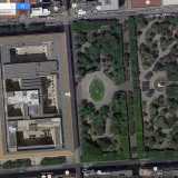 Vista panoramica di piazza Umberto, palazzo Ateneo e piazza Cesare Battisti. Le due piazze potrebbero comunicare riaprendo il passaggio nell'Ateneo