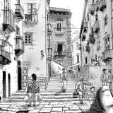 Una veduta del centro storico della citt� di Taranto negli anni 50 vivo e pieno di gente