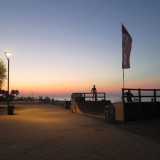 Tramonto sulla spiaggia di Torre Quetta gestita da ormai un anno da Impact Beach