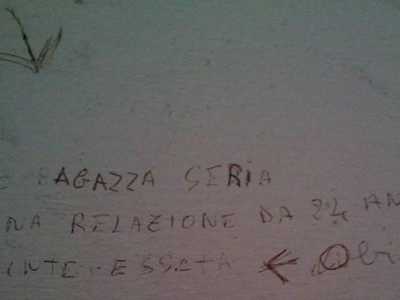 Le scritte sui muri dei bagni