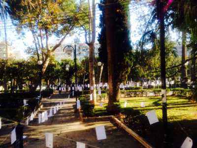 Piazza Umberto riempita di poesie