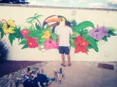 Parete a tema cubano realizzata per un bed&breakfast 