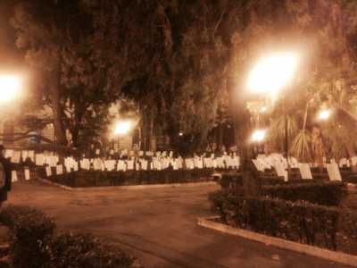 Piazza Umberto riempita di poesie