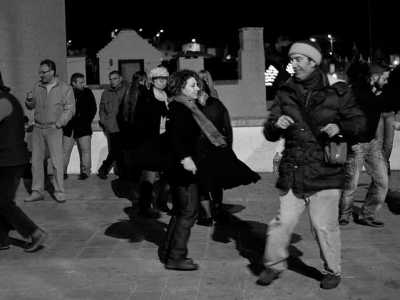 Un raduno invernale del Virus Emme in via Venezia, a Bari Vecchia