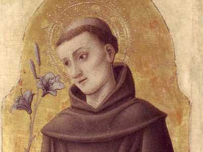 Primo piano della pala di Sant'Antonio