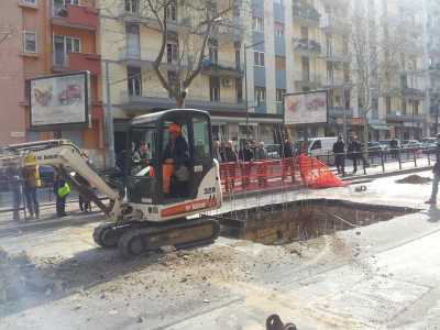 Mercoled� mattina - Immagine della voragine 
