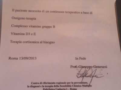 Il retro della diagnosi di Genovesi