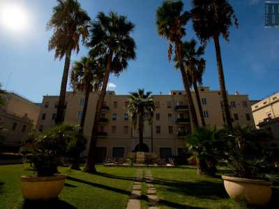 Ci ritroviamo cos� in un grande cortile interno caratterizzato dalla presenza di alte palme
