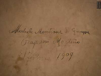 Autore di alcune di queste opere potrebbe essere stato Michele Montrone, la cui firma, assieme alla data del 3 febbraio 1909 � disegnata su una parete