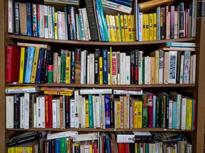 Ad attorniarli vi � uno scaffale pieno zeppo di libri di ogni genere: religione, matematica, letteratura, favole. �Costano tutti 1 euro, una fesseria � ci dice  �. � uno dei prodotti che la gente acquista di pi�. Li comprano per rifarsi la libreria�