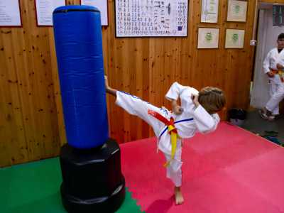 ...e un mawashi geri (calcio circolare)
