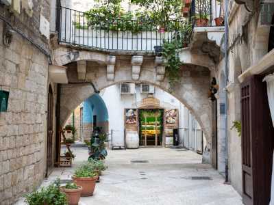 Ed eccoci davanti al famoso arco. Si presenta come struttura in pietra regolare retta da due colonne di poco sporgenti dal piano stradale...